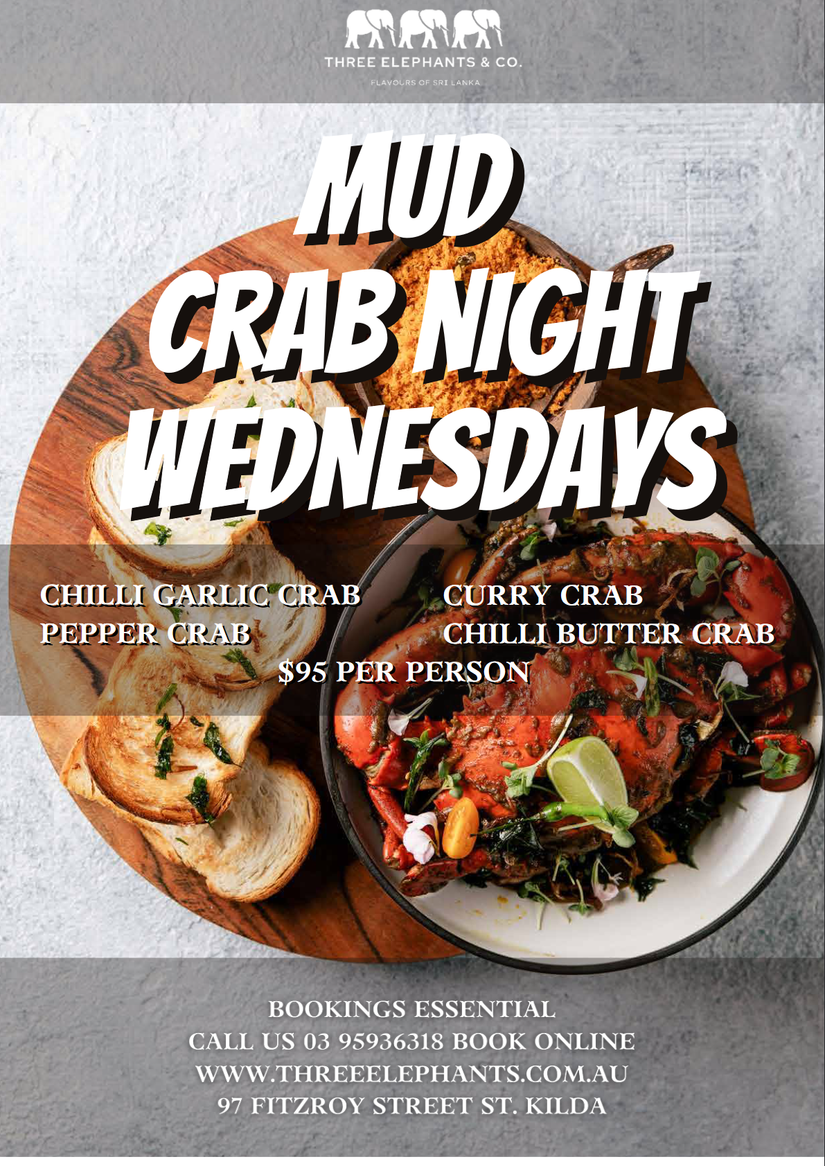 Melbourne Mud Crab Night Wednesdays